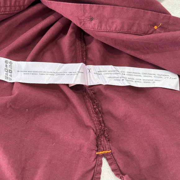 Ariat Rebar Women Medium Western Cowboy Burgundy Button Down LS Shirt Embroidery - Picture 11 of 13